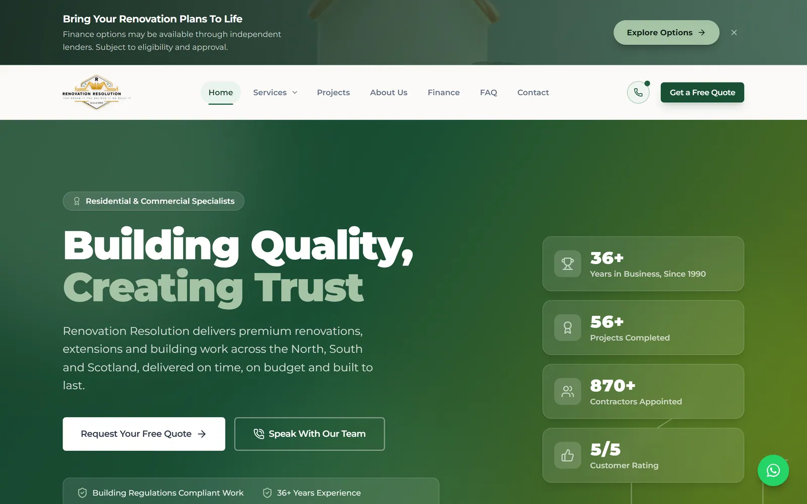 Renovation Resolution website homepage